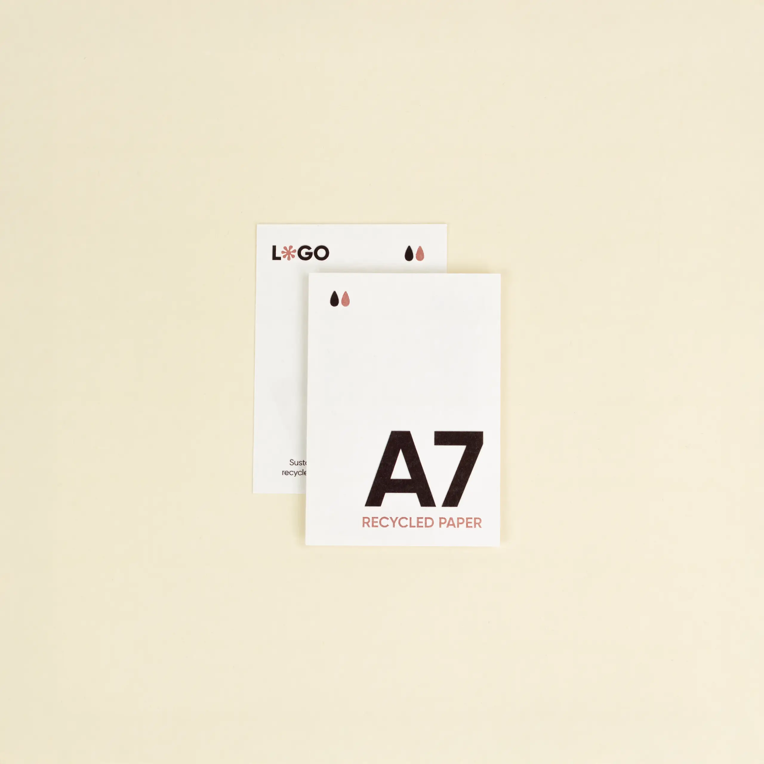 PAPEL ECO: Tarjeta A7, 10,5×7,4 cm.