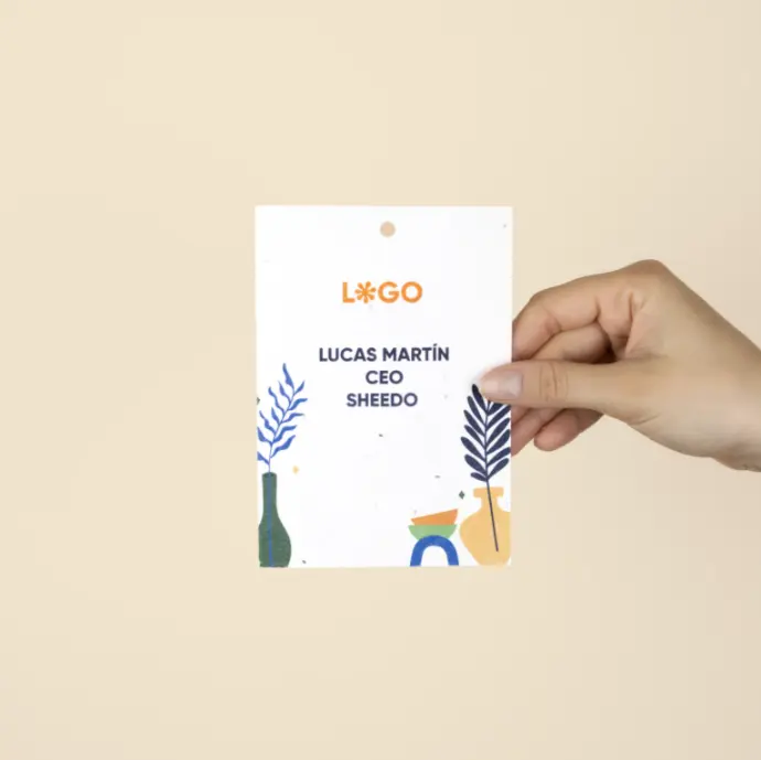 PAPEL PLANTABLE: Acreditación A6. 10,5×14,8 cm.