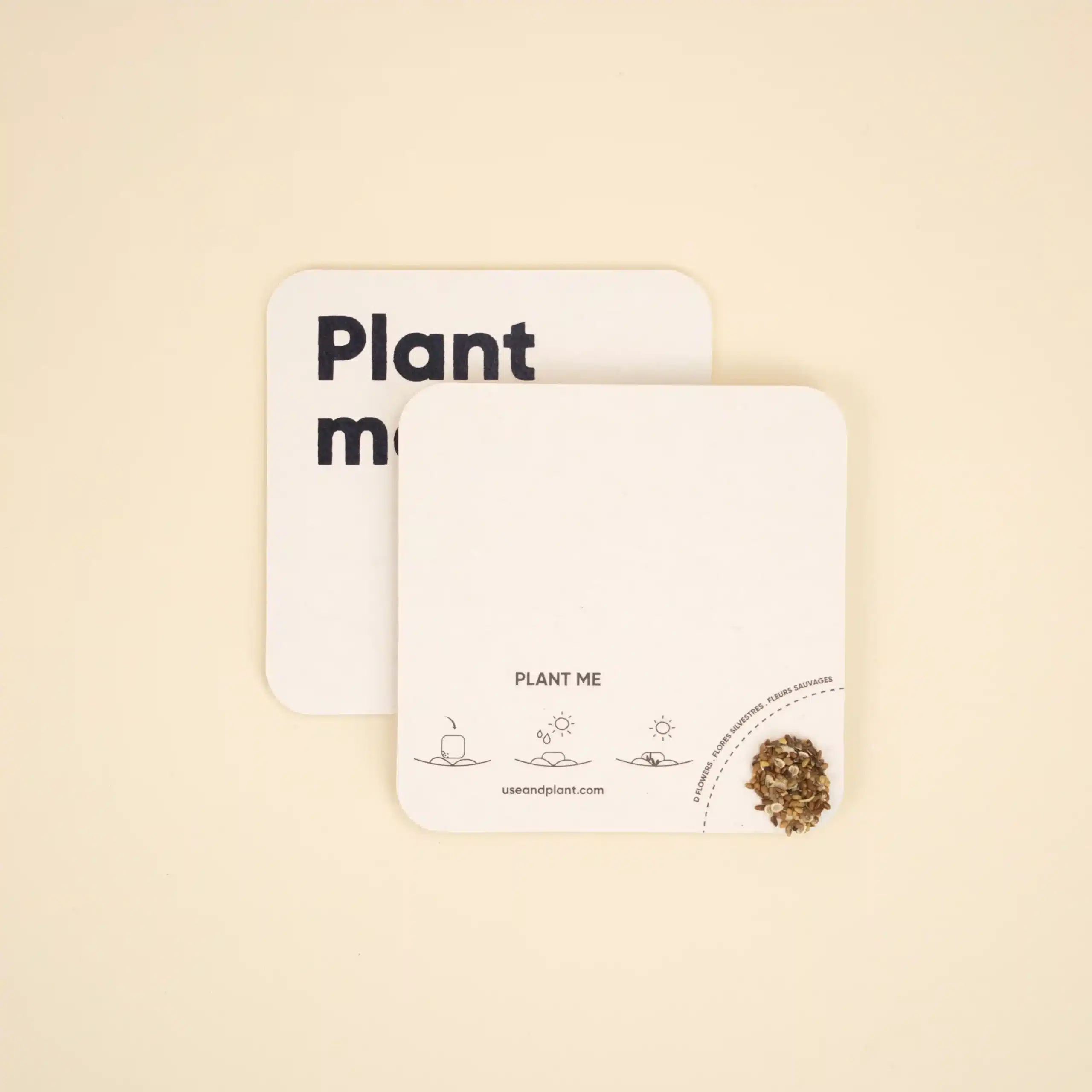 MOK: Sous-verres à planter en carton recyclé. Impression une couleur recto. 