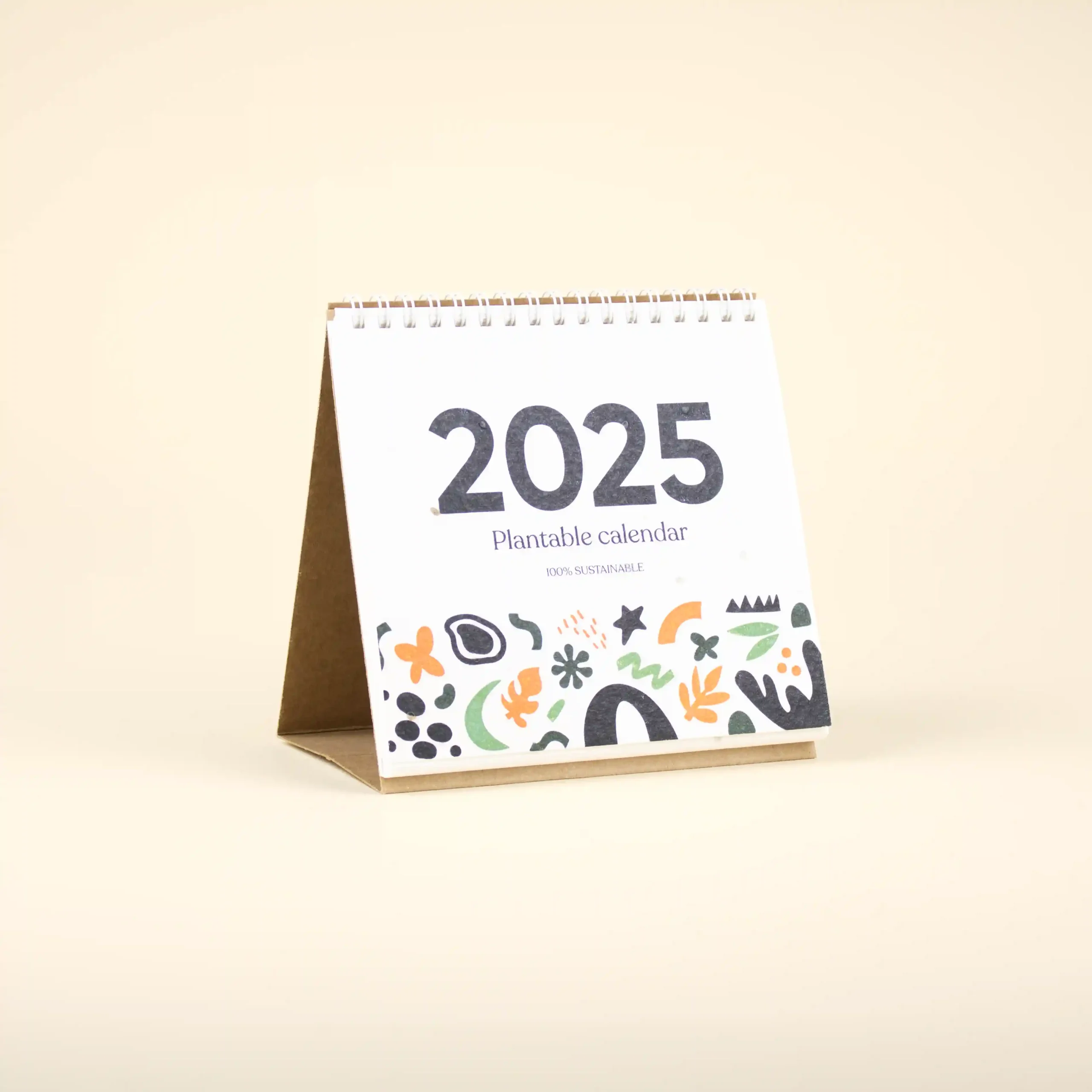 TRIGA: Calendario de mesa triangular con papel plantable