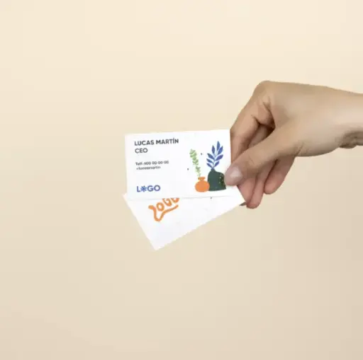 SEED PAPER: Business card. 8,5×5,5 cm.