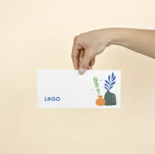 PAPEL PLANTABLE: Tarjeton americano DL. 21×10 cm.